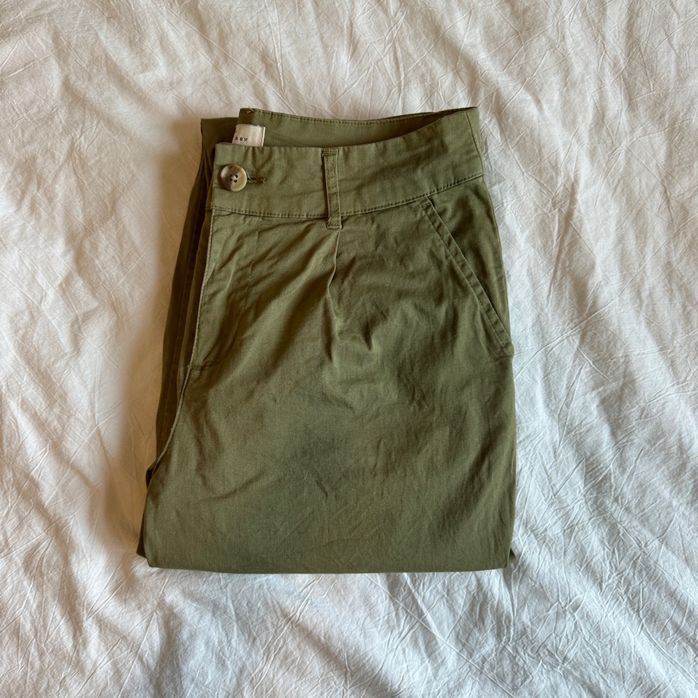 Pleated Cotton Chino Trousers